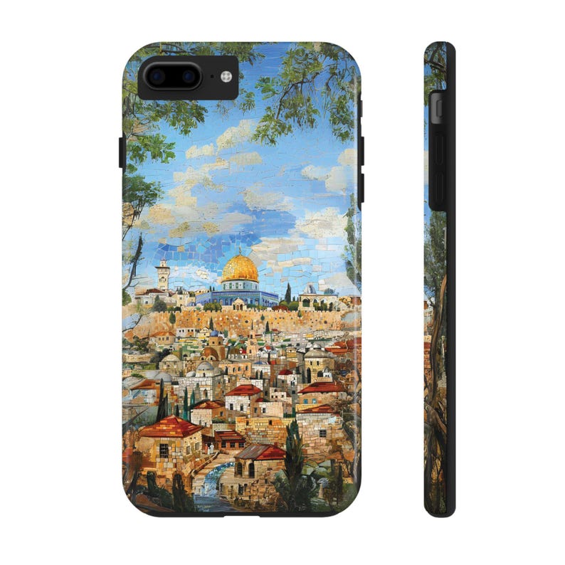 Jerusalem Mosaic Style Tough Phone Case Compatible With iPhone and
