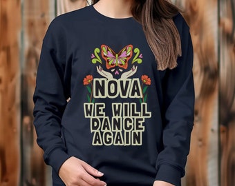 Camiseta de manga larga "Volveremos a bailar" - En memoria de NOVA - Regalo para simpatizantes judíos de Israel