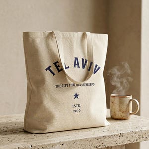 best tote bag for travel to israel Tel Aviv Tote Bag