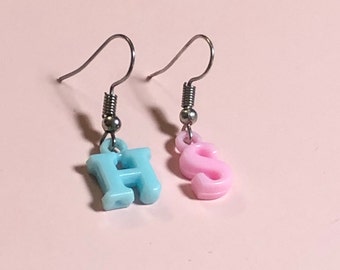 Initial earrings