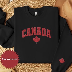 Gesticktes Kanada-Sweatshirt, Kanada-Tag Shirt, kanadischer Stolz, Kanada-Flaggen-Shirt, Ahornblatt, Kanada-Pullover, oh Kanada, Geschenk