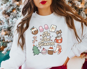 Tis The Season Sweater, Christmas Sweatshirt, Merry Christmas Sweatshirt, Womens Christmas Sweatshirt, Holiday Sweater, Christmas Gift