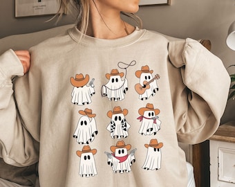 Cowboy Ghost Sweatshirt, Western Ghost Shirt, Halloween Sweatshirt, Western Halloween Shirt, Ghost Halloween Shirt, Halloween Crewneck