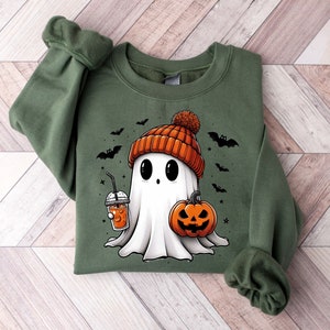 Halloween Ghost Sweatshirt,  Cute Ghost Sweatshirt, Spooky Season, Halloween Sweater, Gift for Halloween, Pumpkin Halloween