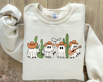 Cowboy Ghost Sweatshirt, Western Ghost Shirt, Halloween Sweatshirt, Western Halloween Shirt, Ghost Halloween Shirt, Halloween Crewneck