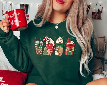 Gingerbread Coffee Sweatshirt, Christmas Sweater, Christmas Coffee Sweatshirt, Christmas Latte Sweatshirt, Cute Coffee Shirt, Christmas Gift