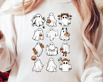 Ghost Sweatshirt, Halloween Sweatshirt, Cute Ghost Shirt, Spooky Season, Fall Sweatshirt, Fall Crewneck, Western Halloween,Halloween Sweater