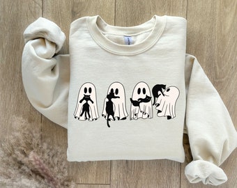 Ghost Cat Sweatshirt, Cat Lover Sweater, Halloween Sweatshirt, Halloween Sweater, Halloween Cat, Cute Cats Shirt, Cute Ghosts Sweatshirt