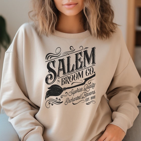 Halloween Sweatshirt, Salem Broom Co, Halloween Crewneck, Vintage Halloween Shirt, Fall Sweatshirt, Spooky Season, Witch Shirt, Salem Shirt