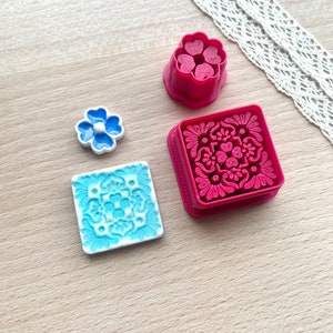 Polymer Clay Cutters/ Cutters/ Clay Cutters/ Clay tools/ Mediterranean Cutter/Faux Ceramic Cutter Set/ Moroccan Tile Style Earring Cutter