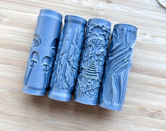 Miniaturowy wałek teksturujący Enchanted Forest Polymer Clay: bezszwowy wzór, 55 x 15 mm