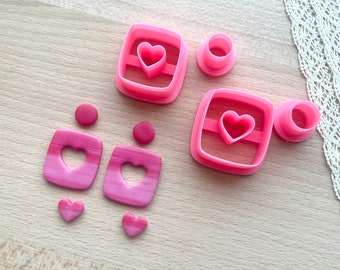 Heart Polymer Clay Cutters: Dangle Earring Clay Tools