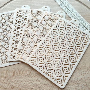Set di stencil per texture su argilla polimerica: impronta con motivo geometrico