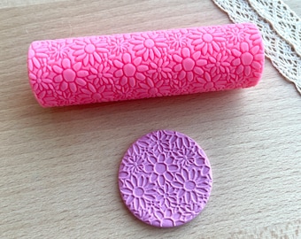 Polymer Clay Texture Roller/ Texture Roller/ Clay Cutters/ Clay Tools/ Roller/ Seamless Roller/ Pattern Roller/ Countryside Flower Texture