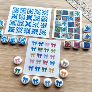 Wasserlösliche Ton-Transferpapier Bündel: 10-15 mm Bildtransfers & Charm-Ausstechformen