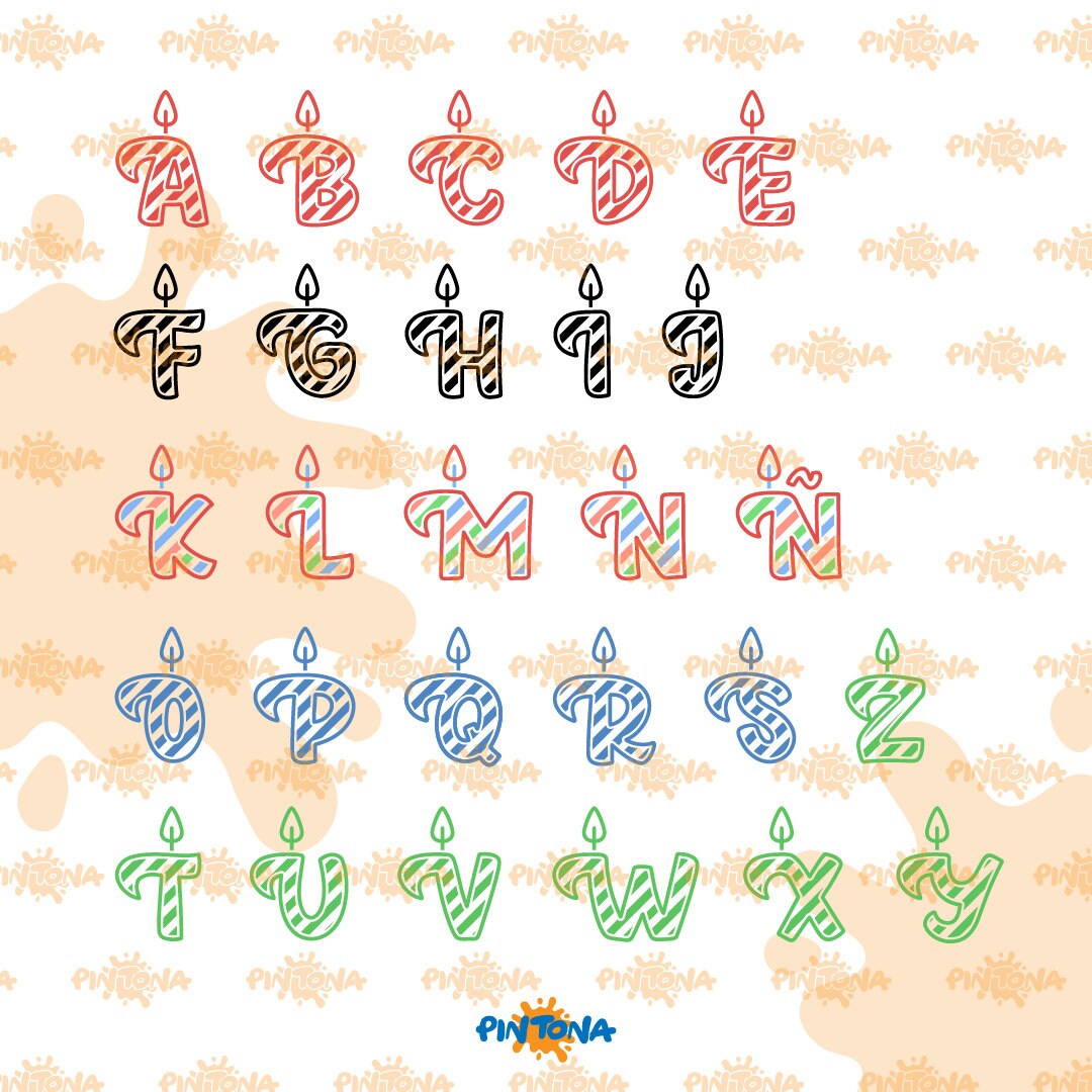 Birthday Candle Alphabet and Numbers SVG PNG & EPS Etsy