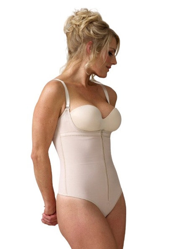 Open Bust Thong Tummy Control High Compression Shapewear Bodysuit Postpartum  Post Surgical Girdle Faja Moldeadora for Women 