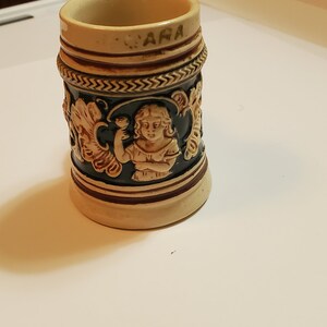 Scarce Antique Miniature Promotional Porcelain German Beer Stein Ornate 1890s