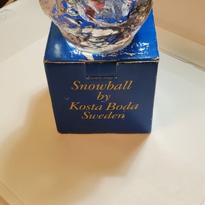 Vintage Swedish KOSTA BODA AB Sweden Handmade Ice Snowball Votive Candle Holder - Scandinavian Home Decor - Swedish Art Glass