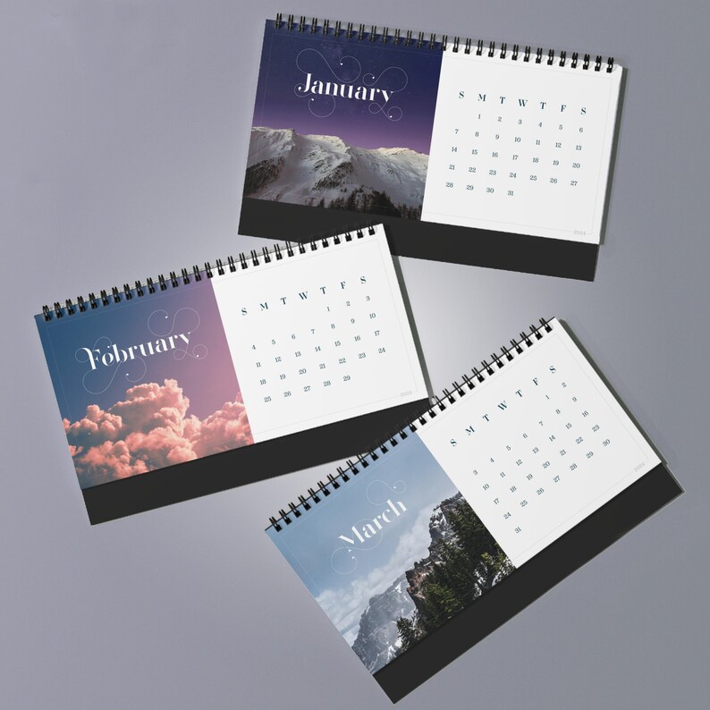 2024 Desk Calendar Dreamy Clouds Landscapes and Nature Photography Etsy