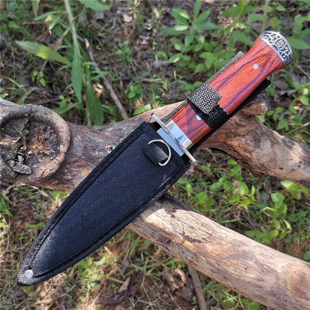 Sheath Fixed Blade Camping Knives Military Bowie Survival Hunting