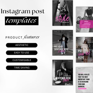 Pink Instagram Canva template bundle showing 36 editable posts, matching story slides, and 148 short vertical reels video covers in a soft pastel pink aesthetic for coaches, small businesses, and content creators, perfect for feminine Instagram branding and engagement-boosting social media content.