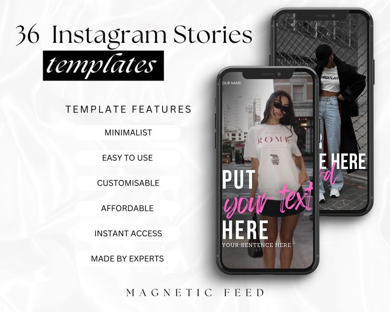 Pink Instagram Canva template bundle showing 36 editable posts, matching story slides, and 148 short vertical reels video covers in a soft pastel pink aesthetic for coaches, small businesses, and content creators, perfect for feminine Instagram branding and engagement-boosting social media content.