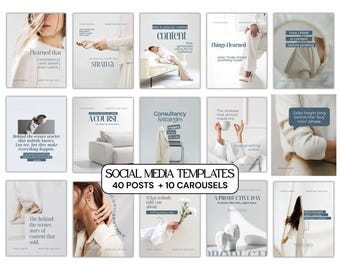 Neutral Instagram Templates | Beige Social Media Posts (Digital Download)