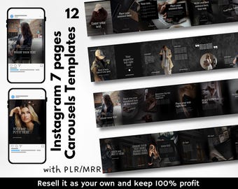 Instagram Carousel Templates | Canva Social Media PLR/MRR (Digital Download)