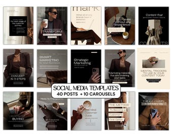 Brown Instagram Templates | Warm Mocha Social Media Posts (Digital Download)