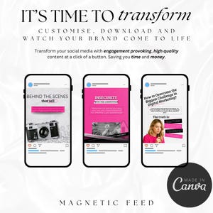 Pink Social Media Posts and Carousel Canva Templates: Digital Marketing ...