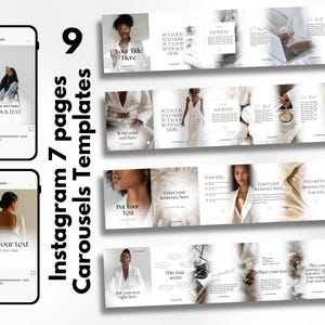 Instagram Storytelling Carousel Templates — 9 Seamless 7-Page Canva Posts