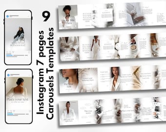 Instagram Storytelling Carousel Templates — 9 Seamless 7-Page Canva Posts