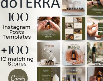 Ätherisches Öl: döTERRA Instagram Templates Pack für Wellness Advokaten | Digitale Leinwand Designs | Aromatherapie Social Media Grafiken