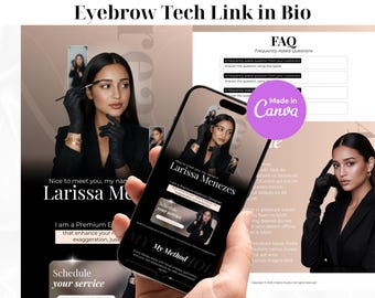 Eyebrow Tech LINK IN BIO Canva Template — Professional, Editable & Instant Download