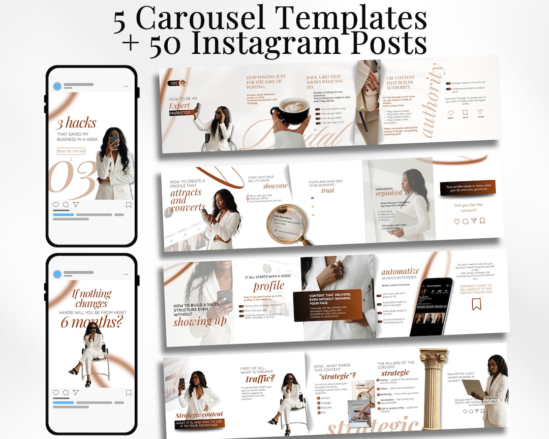Storytelling Carousel Templates Canva Pack + 50 Editable Instagram ...