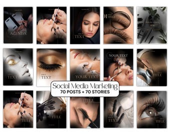 Lash Designer Instagram Templates: Elegant Social Media Canva Pack