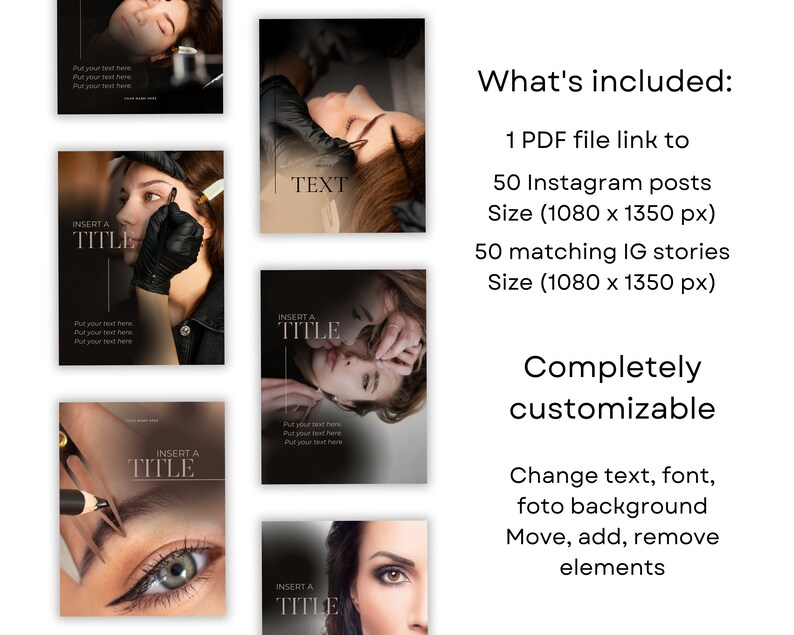 Brow Tech Instagram Templates | Microblading & Lamination, Canva Posts ...