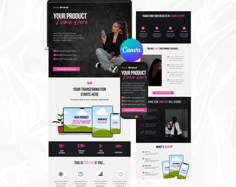 Canva Website Template for Coaches — Editable Sales Page and Landing Page