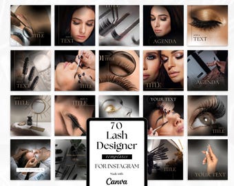 LASH DESIGNER Canva Pack| Elegant and Aesthetic Templates for Attractive Instagram Feeds | Lash Designer Social Media| Posts | IG Stories
