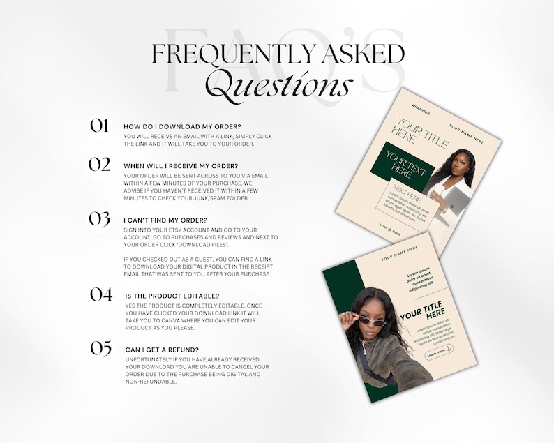 Faqs Template Instagram Minimalist Instagram Carousel Templates, Coach Content (canva Editable ...