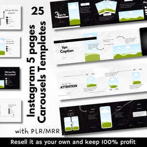 Sömlös karusellmallar för storytelling i Canva med PLR/MRR-licens | Digital nedladdning