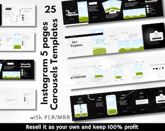 Storytelling Seamless Carousel Canva Templates Pack with PLR/MRR License | Digital Download