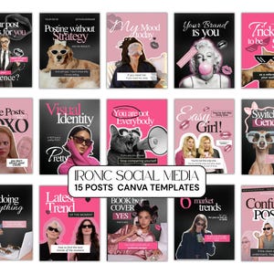 Ironic Social Media Canva Templates | Sarcastic, Edgy Instagram Posts (Digital Download)