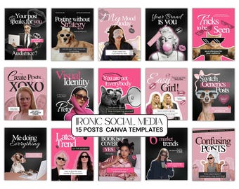 Ironic Social Media Canva Templates | Sarcastic, Edgy Instagram Posts (Digital Download)
