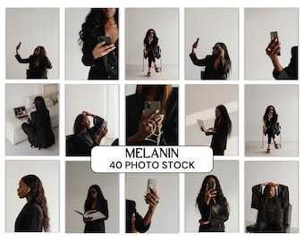 Melanin Editorial Stock Photos – 40 Black Woman Lifestyle AI Images (Digital Download)