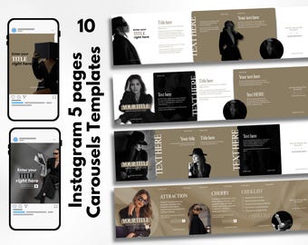 Instagram Carousel Canva Templates, Minimalist Social Media Kit (Digital Download)