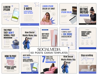 Minimalist Editorial Instagram Templates — 50 Canva Posts