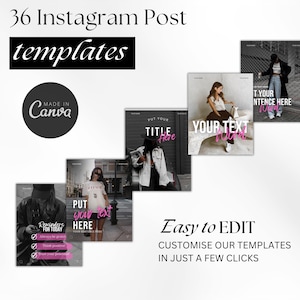 Pink Instagram Canva template bundle showing 36 editable posts, matching story slides, and 148 short vertical reels video covers in a soft pastel pink aesthetic for coaches, small businesses, and content creators, perfect for feminine Instagram branding and engagement-boosting social media content.