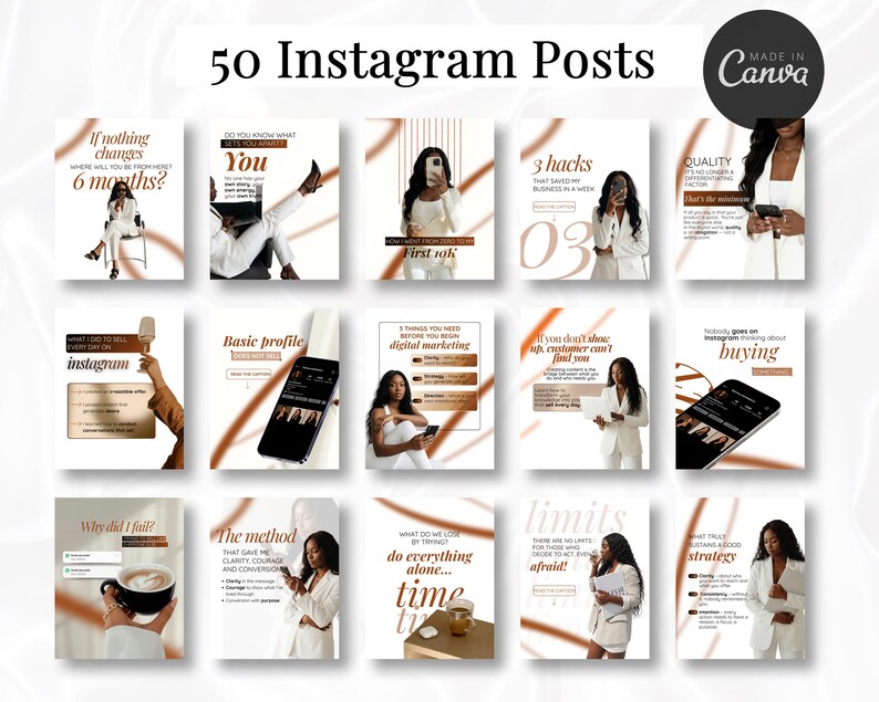Storytelling Carousel Templates Canva Pack + 50 Editable Instagram ...